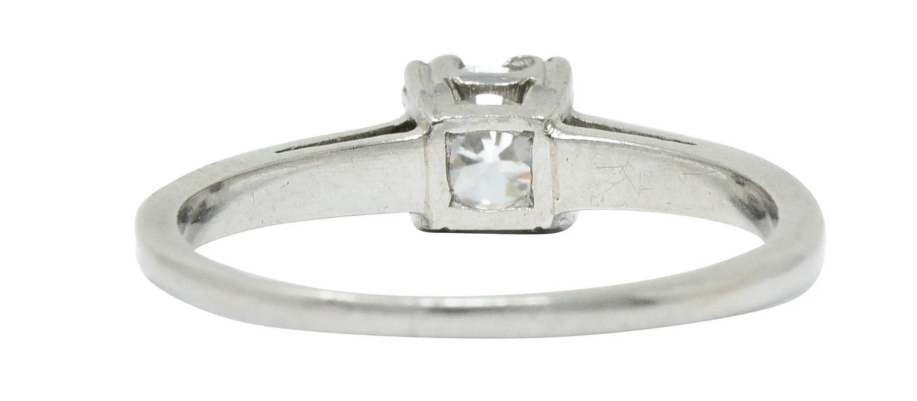 Art Deco Platinum Cathedral Basket Engagement Ring with 0.33 CTW Diamond