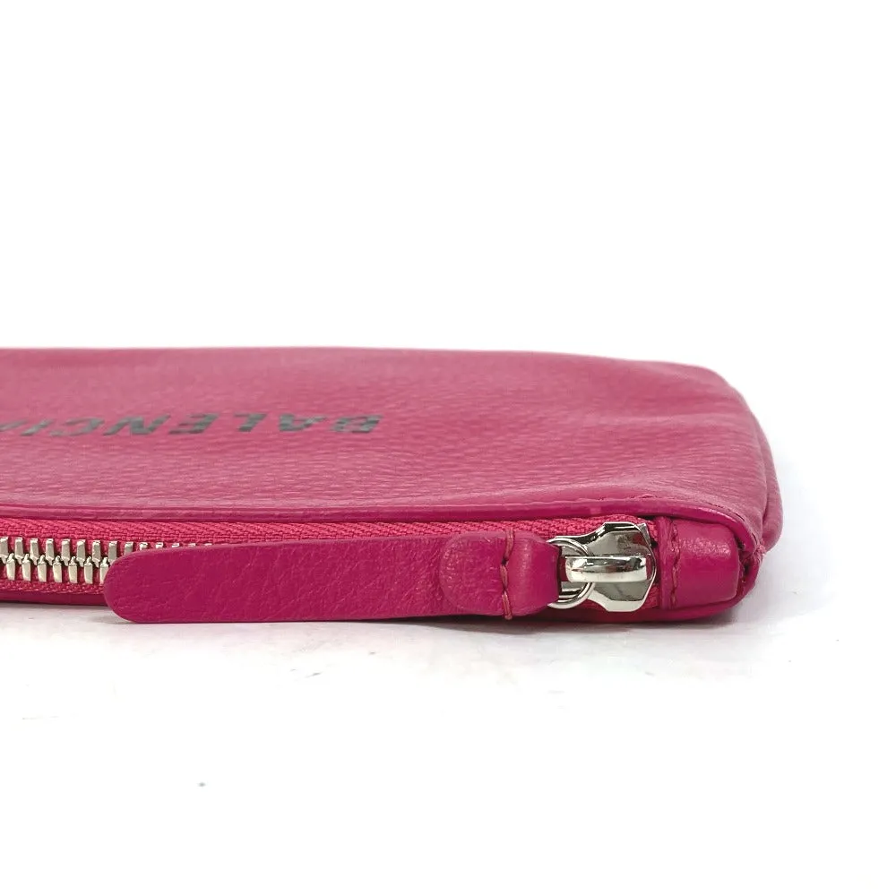 BALENCIAGA Clutch bag 492465 leather pink logo Everyday Pouch M Women