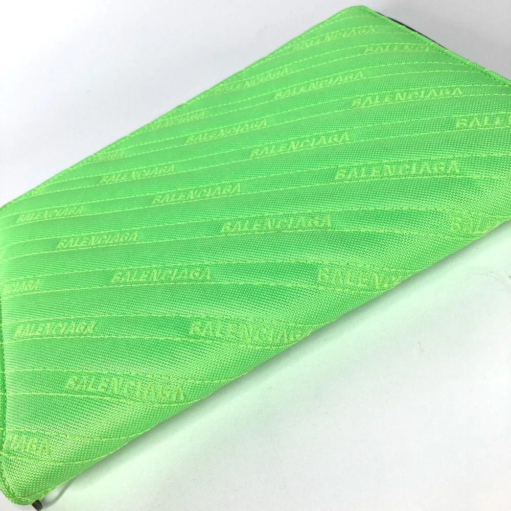 BALENCIAGA Clutch bag 554219 canvas Neon green logo explorer tablet mens