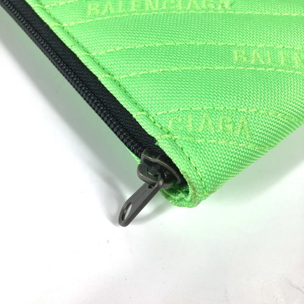 BALENCIAGA Clutch bag 554219 canvas Neon green logo explorer tablet mens