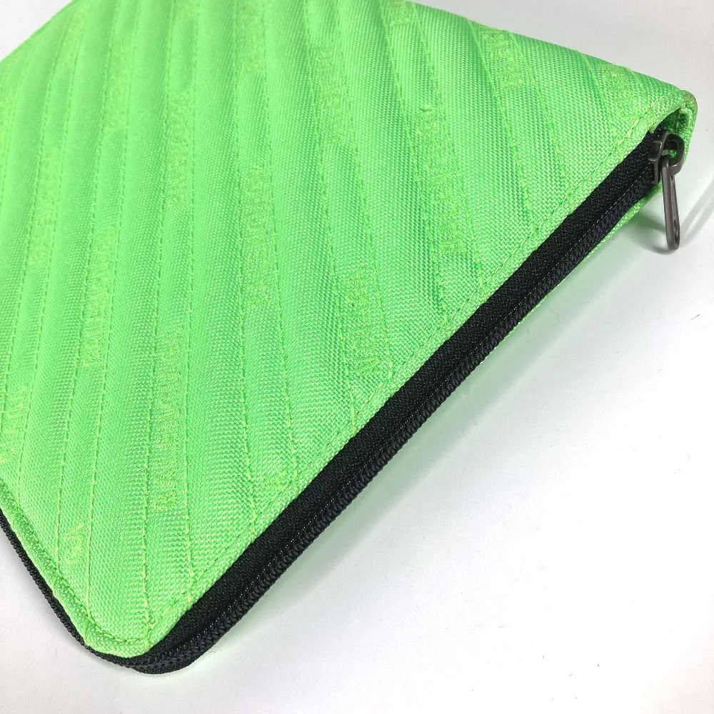 BALENCIAGA Clutch bag 554219 canvas Neon green logo explorer tablet mens