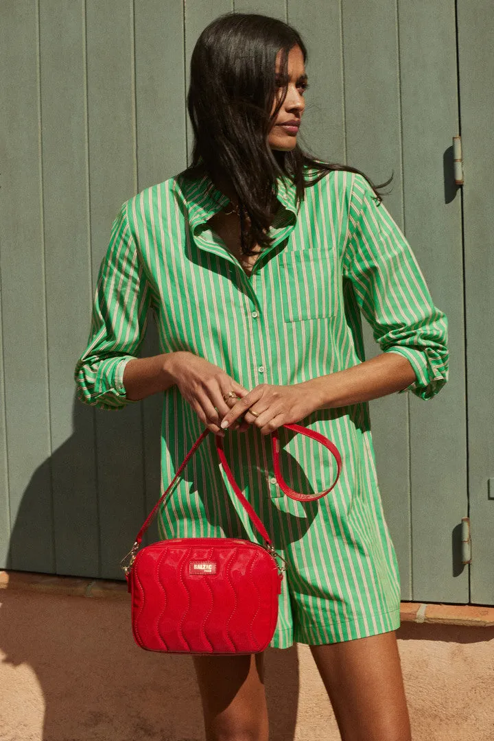 Green and Orange Striped Papille Jumpsuit