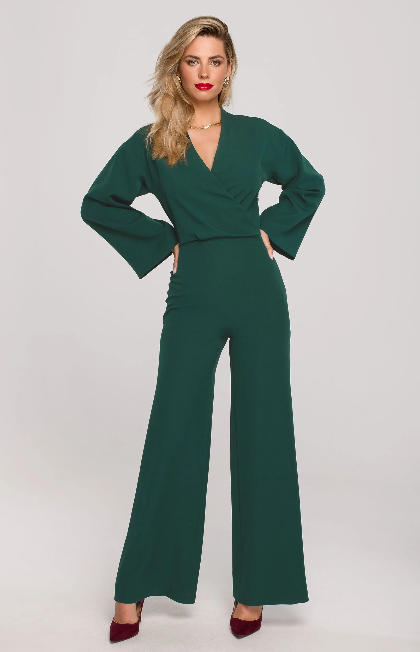 Green Wrap Jumpsuit