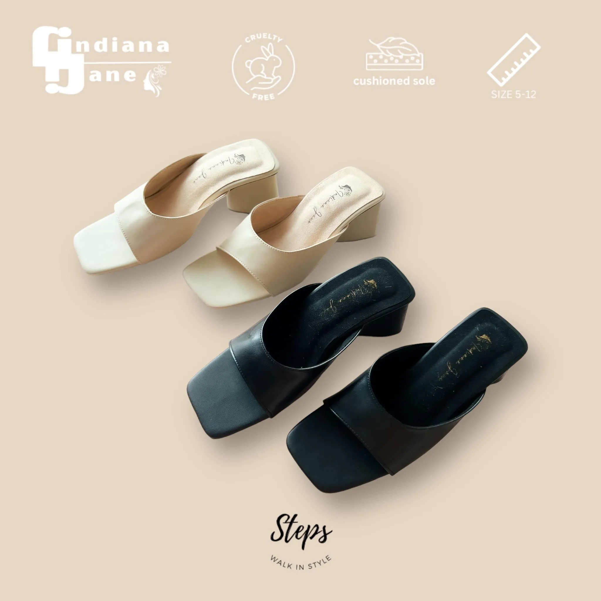 GRETA Curve Triangle Strap Heels Slides 2;