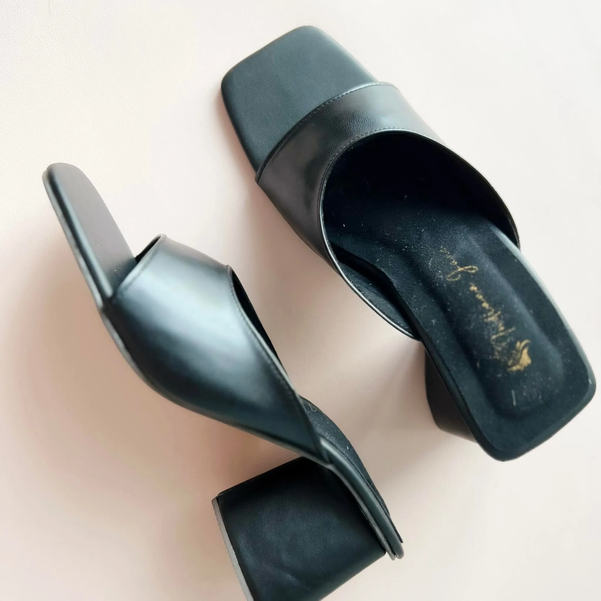 GRETA Curve Triangle Strap Heels Slides 2;