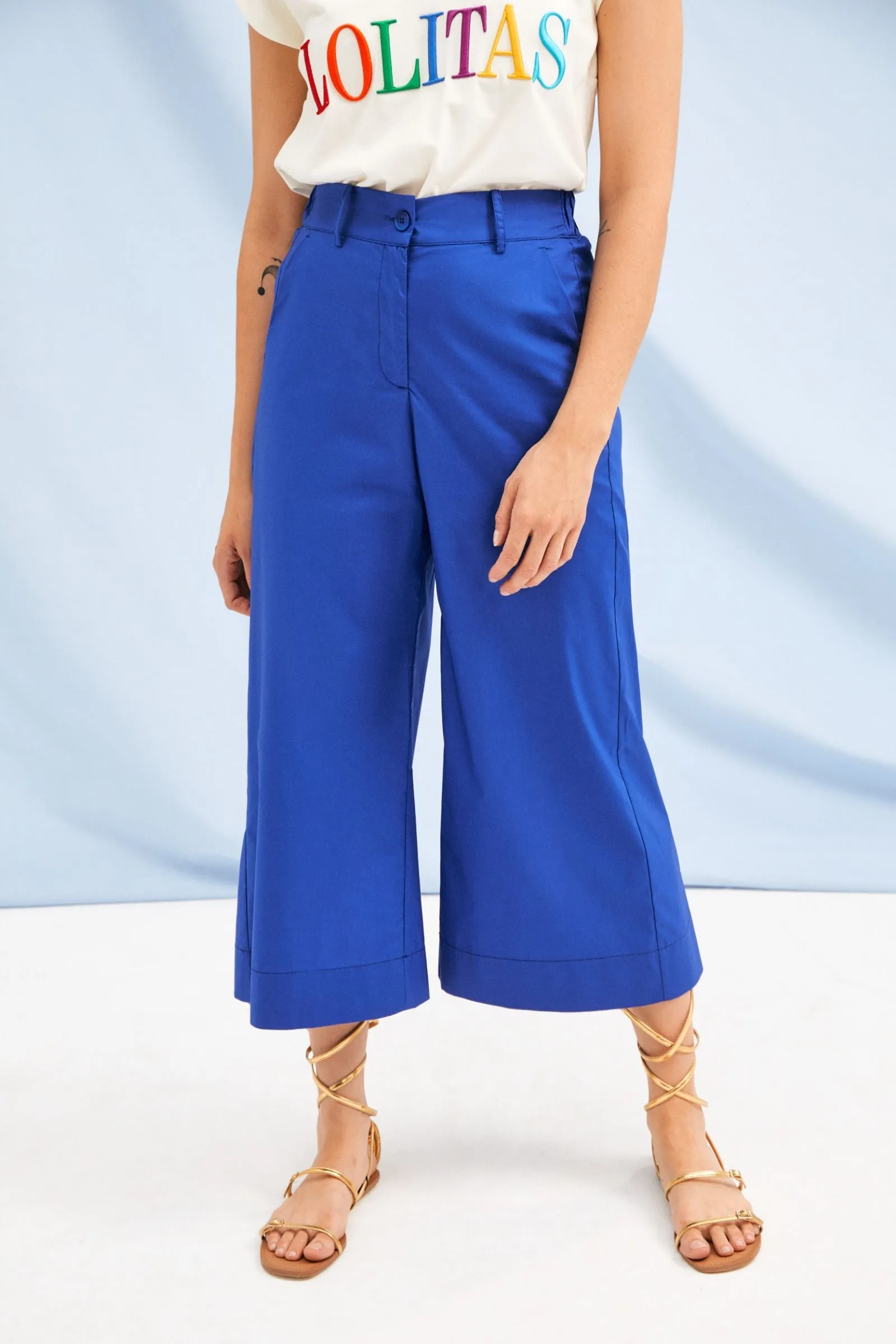 High-Waisted Wide Leg Turquoise Pants by LolitasyL