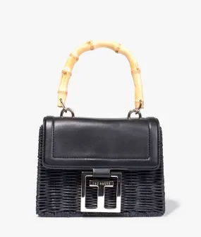 Jaylisa top handle basket crossbody in black