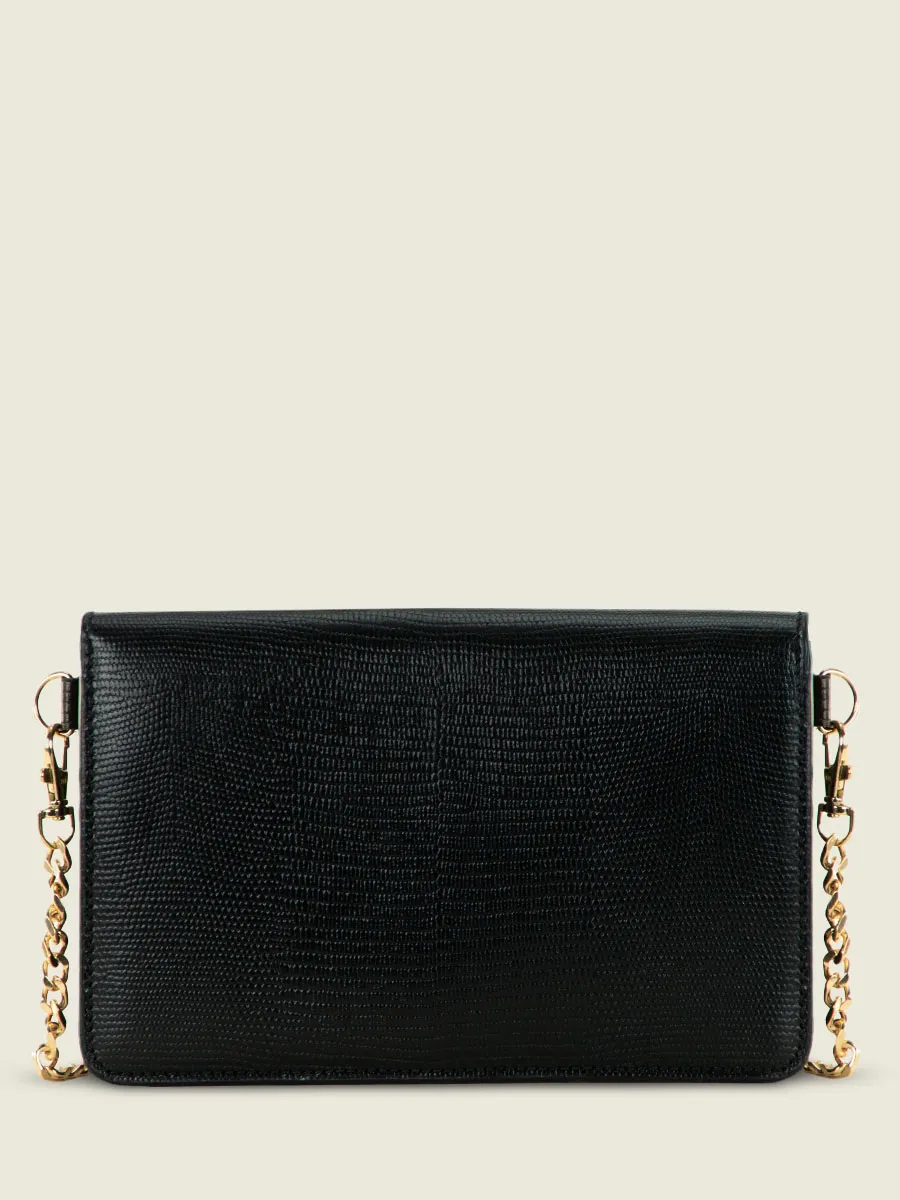 Jet Black Leather Clutch Bag for Women - Bertille 1960 Jet Black | PAUL MARIUS