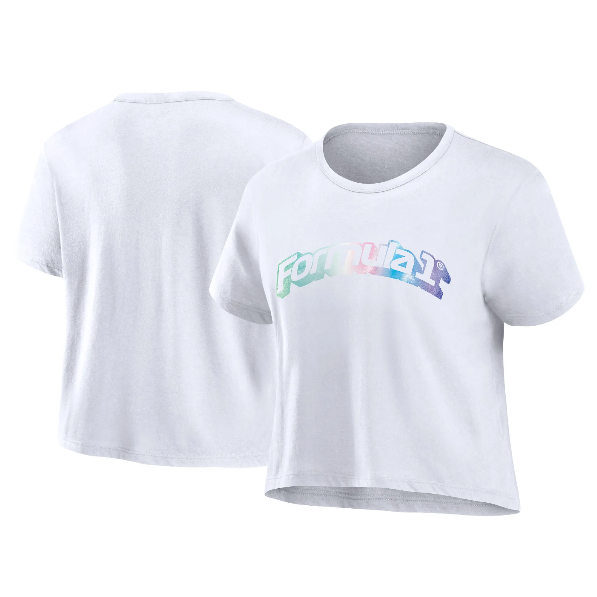 Lids Formula 1 Merchandise Y2K Logo Cropped T-Shirt in White