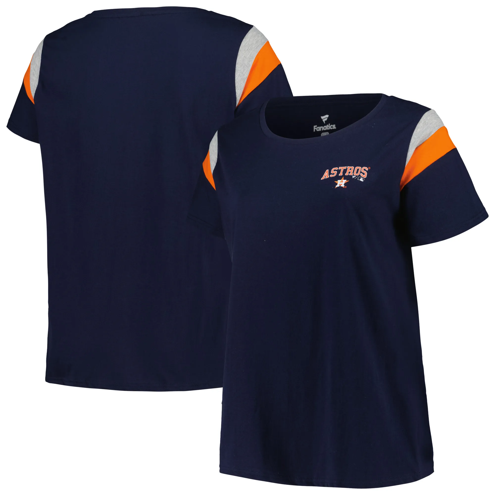 Lids Houston Astros Plus Scoop Neck T-Shirt - Navy Women's Profile