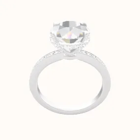 Micropave Engagement Ring With Pave Basket Head