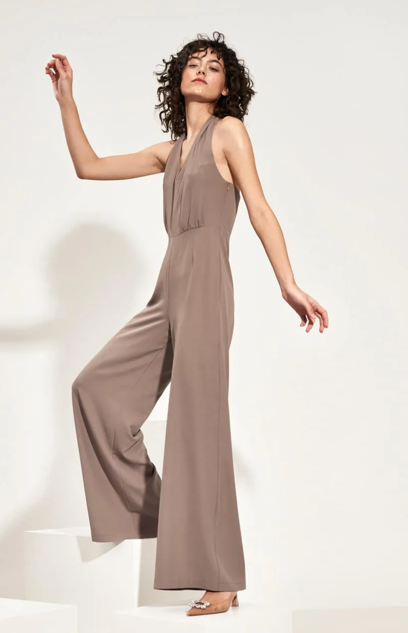 Mocha Open Back Jumpsuit