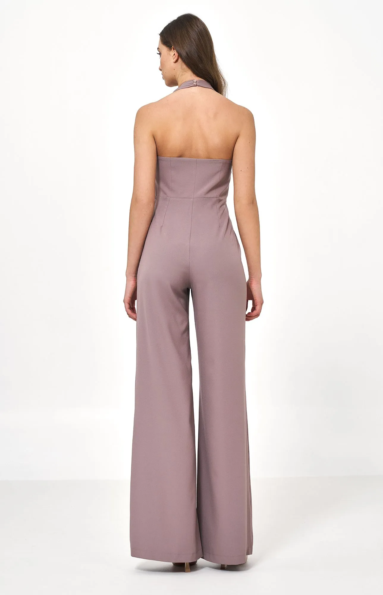 Mocha Open Back Jumpsuit