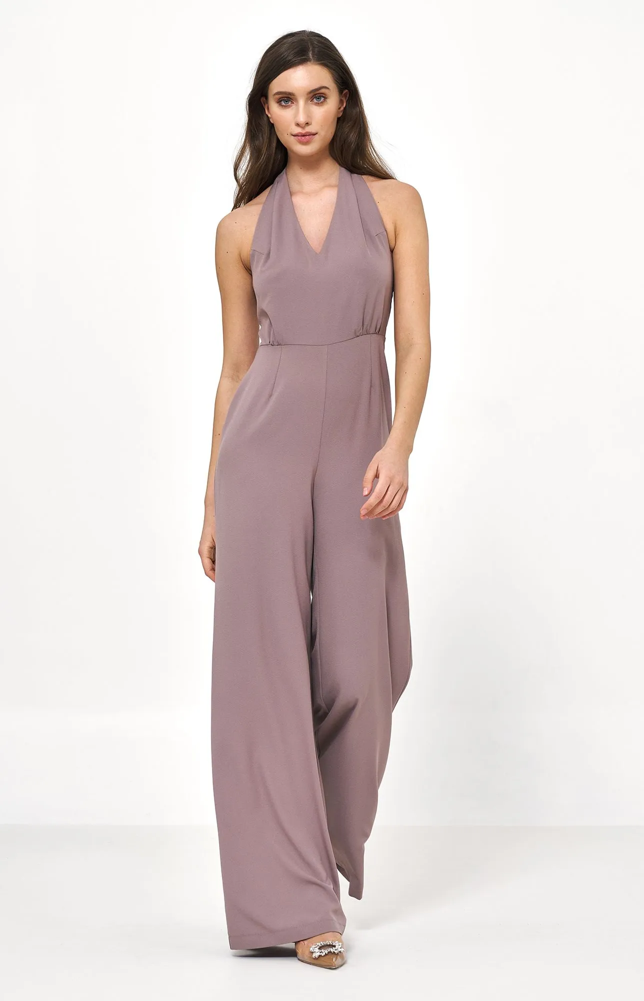 Mocha Open Back Jumpsuit