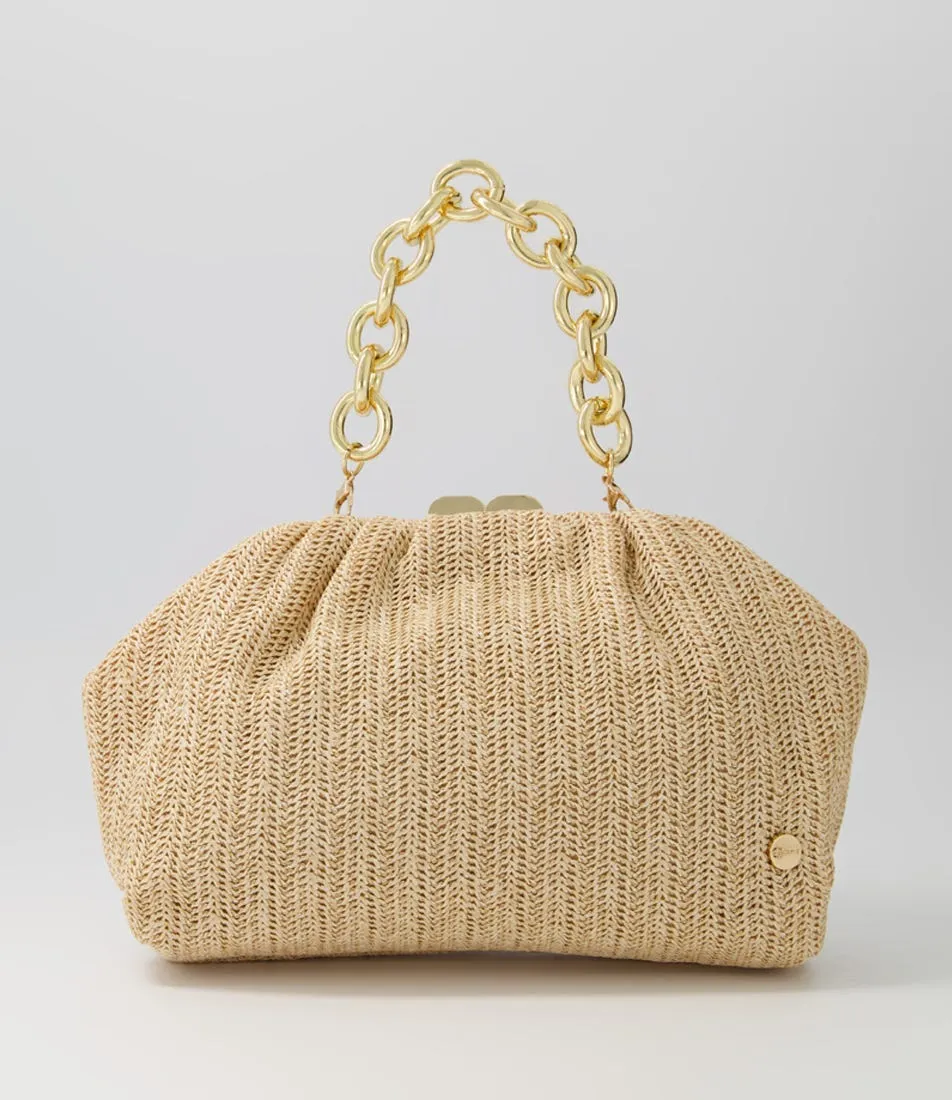 OLGA BERG Vivian Natural Raffia Clutch