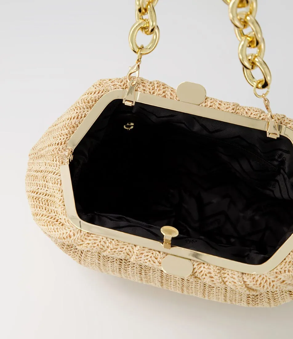 OLGA BERG Vivian Natural Raffia Clutch