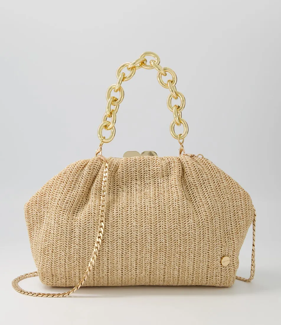 OLGA BERG Vivian Natural Raffia Clutch