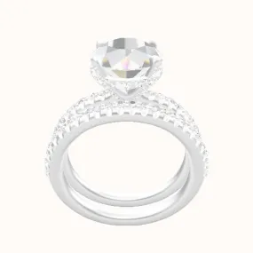 Pave Engagement Ring & Matching Band Set