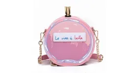 Pink Black la vita e bella Patent Perfume Clutch Bag Purse Shouder Bag