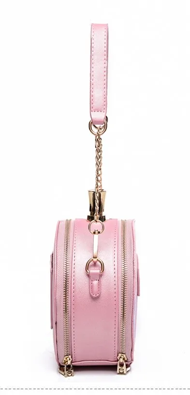 Pink Black la vita e bella Patent Perfume Clutch Bag Purse Shouder Bag