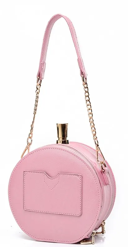 Pink Black la vita e bella Patent Perfume Clutch Bag Purse Shouder Bag