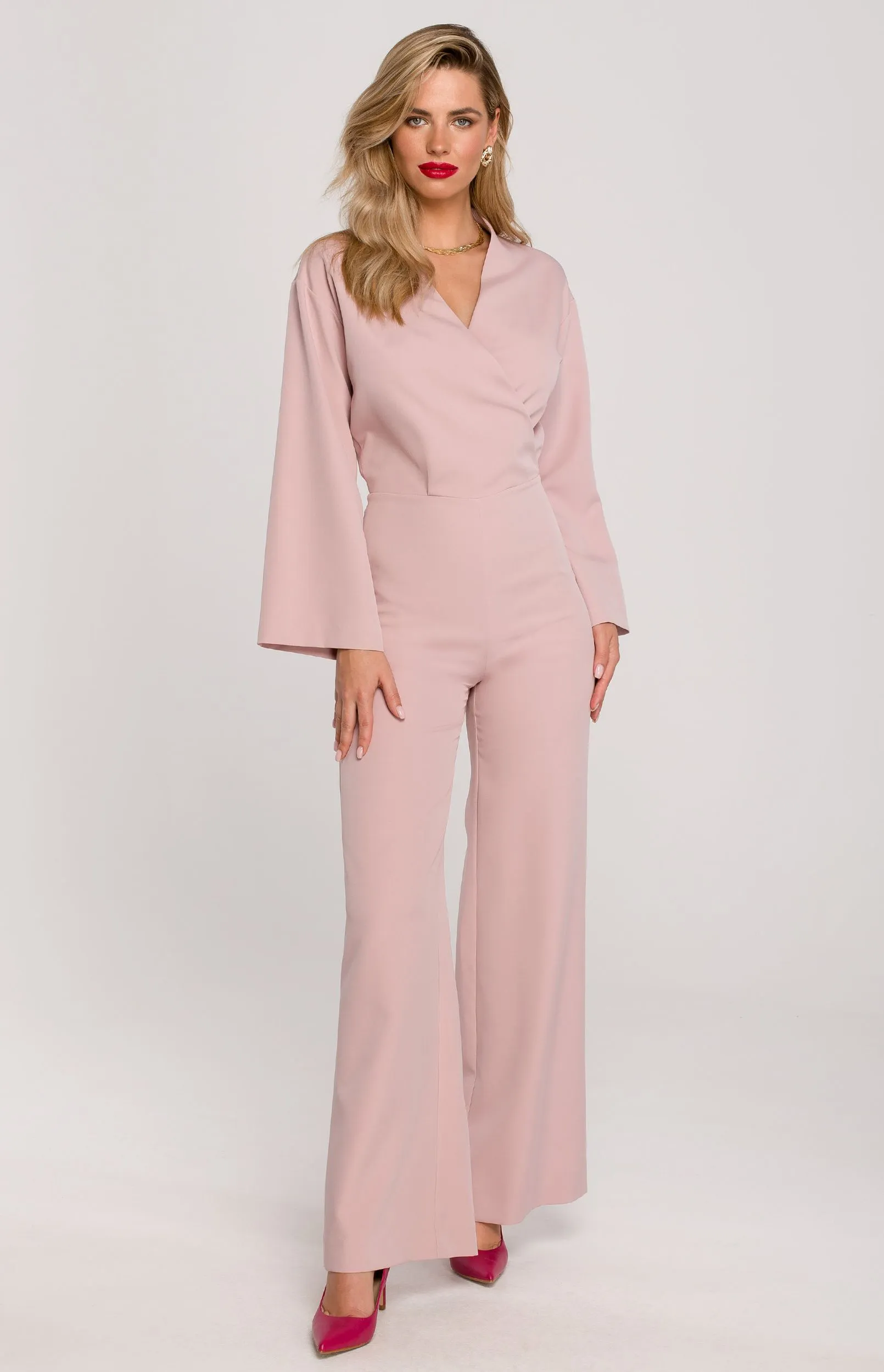 Pink Wrap Jumpsuit