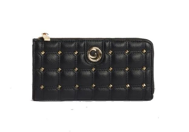 PORTAFOGLIO GAUDì DONNA WALLET MATELASSE' CON BORCHIE BLACK V3AI-11284_V0001