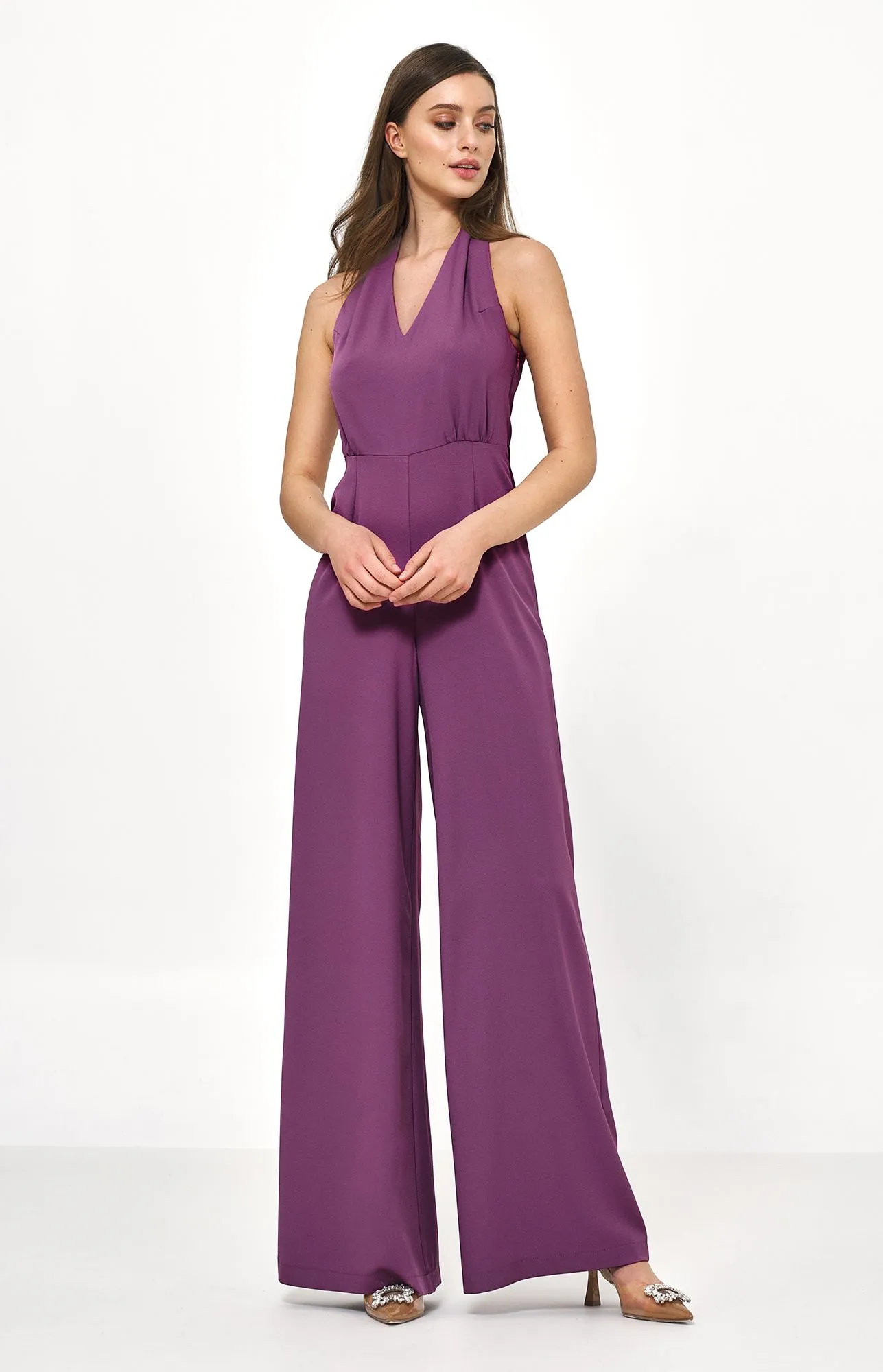 Purple Open Back Jumpsuit