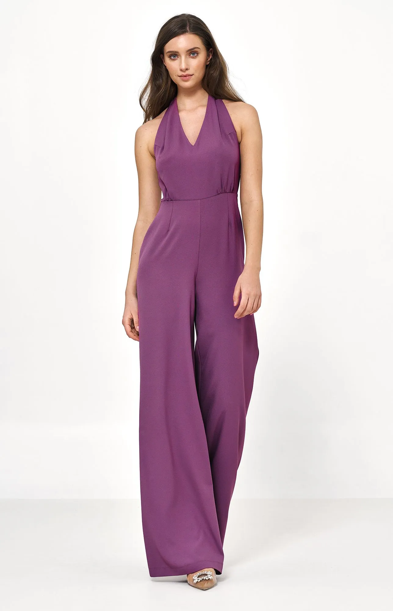 Purple Open Back Jumpsuit