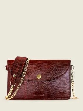 Red Leather Clutch Bag for Women - Bertille 1960 Garnet | PAUL MARIUS