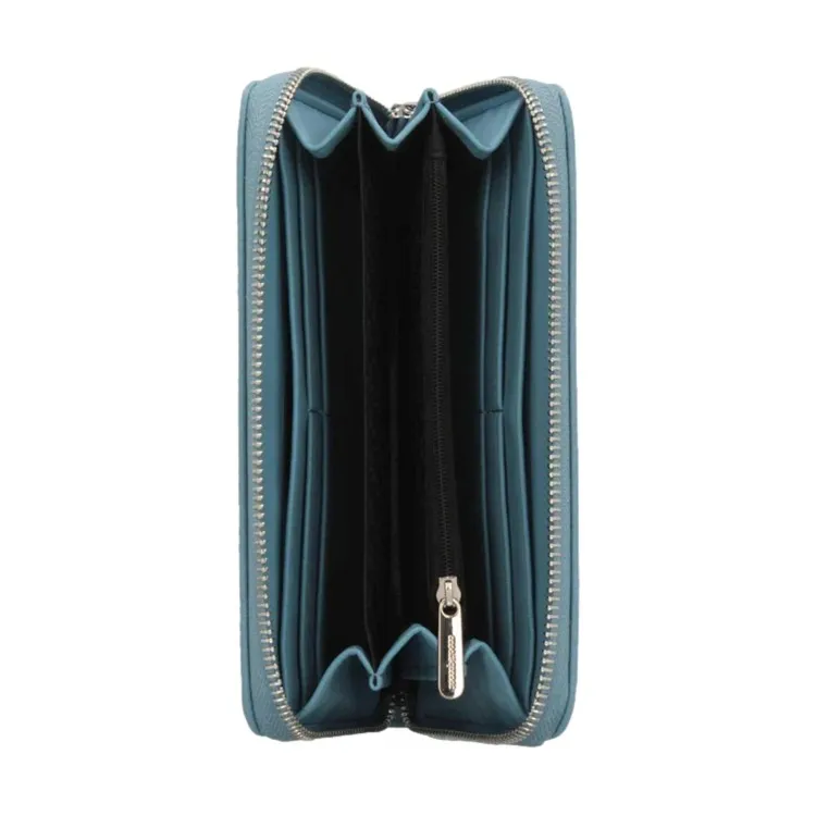 RoccoBarocco 12001 OLIVIA Araund  Wallet Portafogli Donna Chiusura Zip Sky Blue