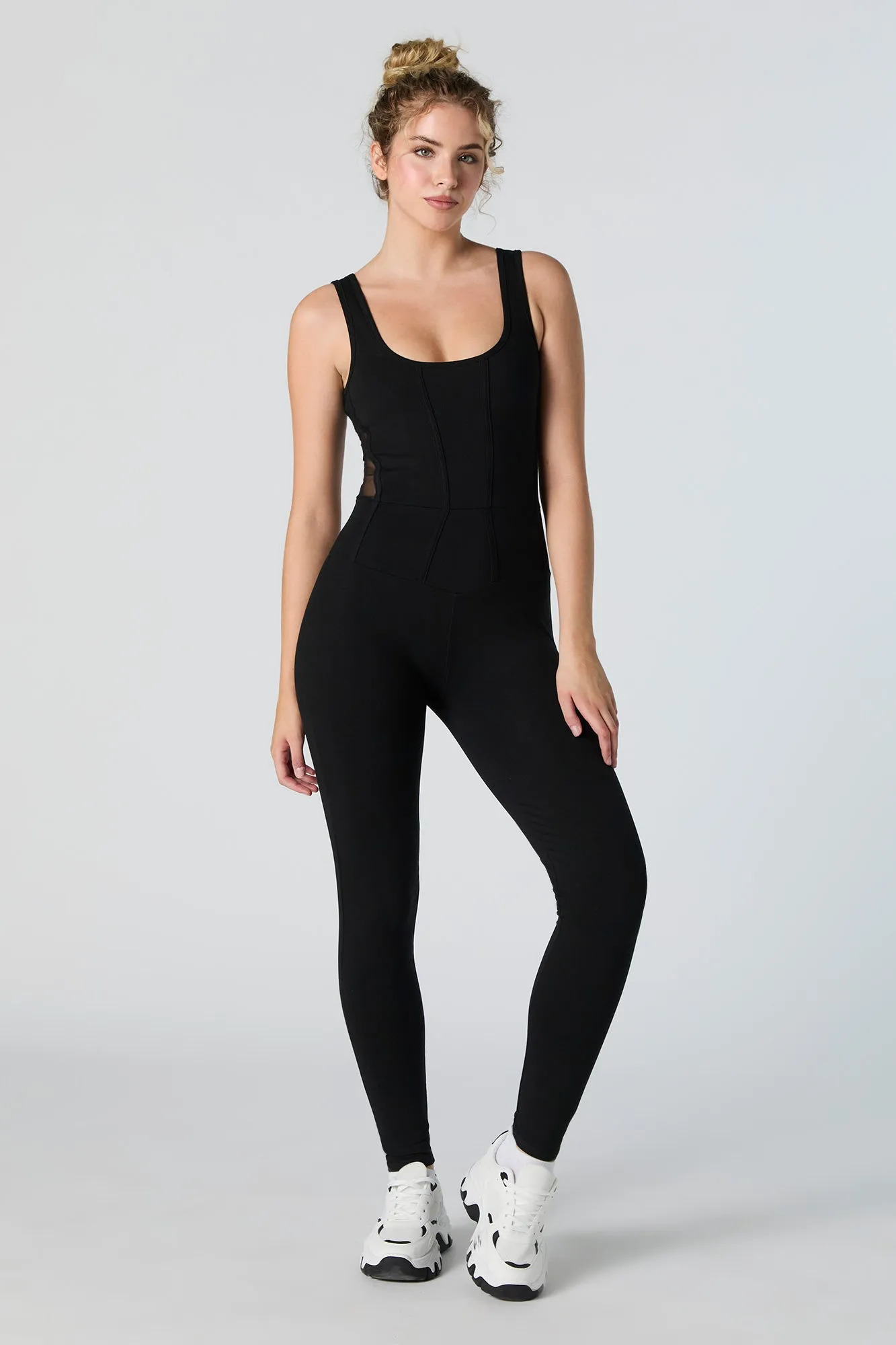 Round Neck and Mesh Back Jumpsuit