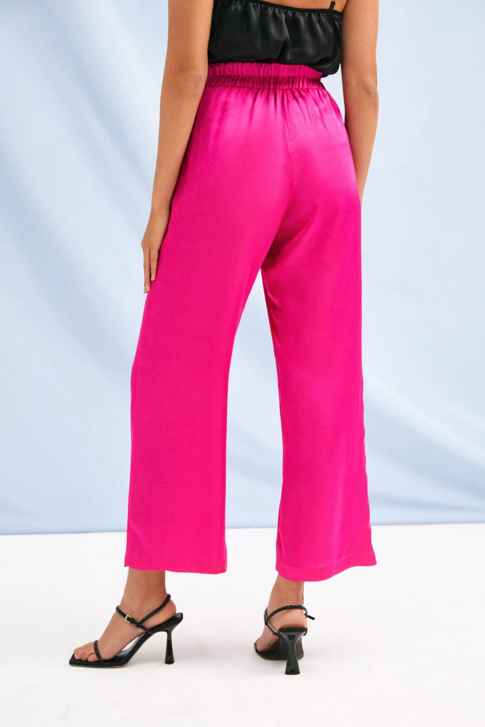 Satin Fuchsia Pants with Elastic Waistband by LolitasyL