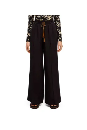 Scotch & Soda Linen Wide-Leg Pants in Black for Women