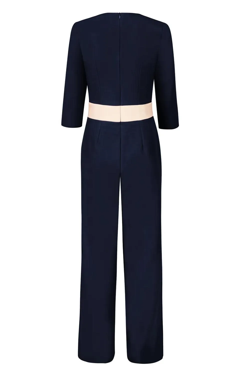 Wide Leg Navy Blue Jumpsuit