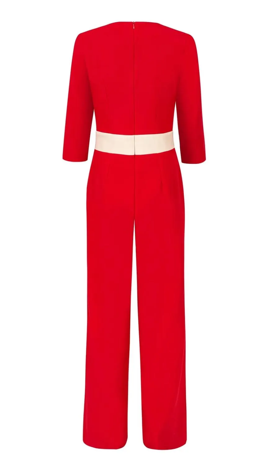 Wide Leg Red Jumpsuit